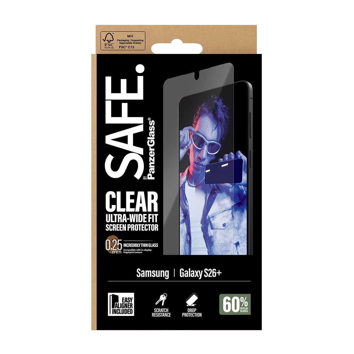 SAFE. by PanzerGlass® Screen Protector Samsung Galaxy S26+ | Ultra-Wide Fit w. EasyAligner